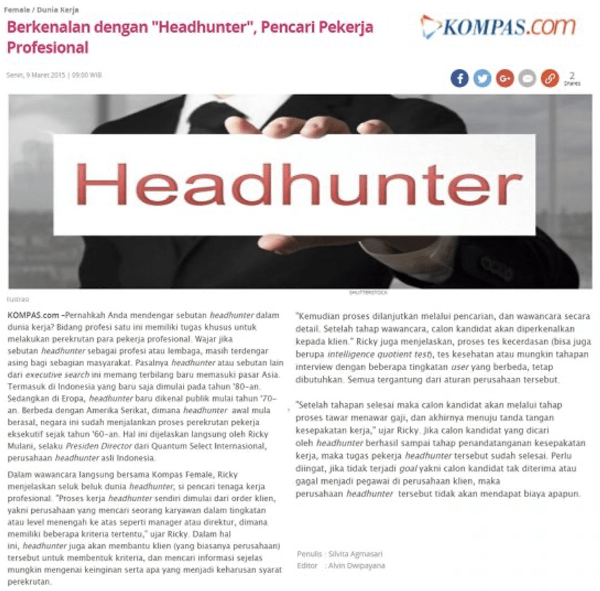Kompas. Com – What is Head Hunter?
